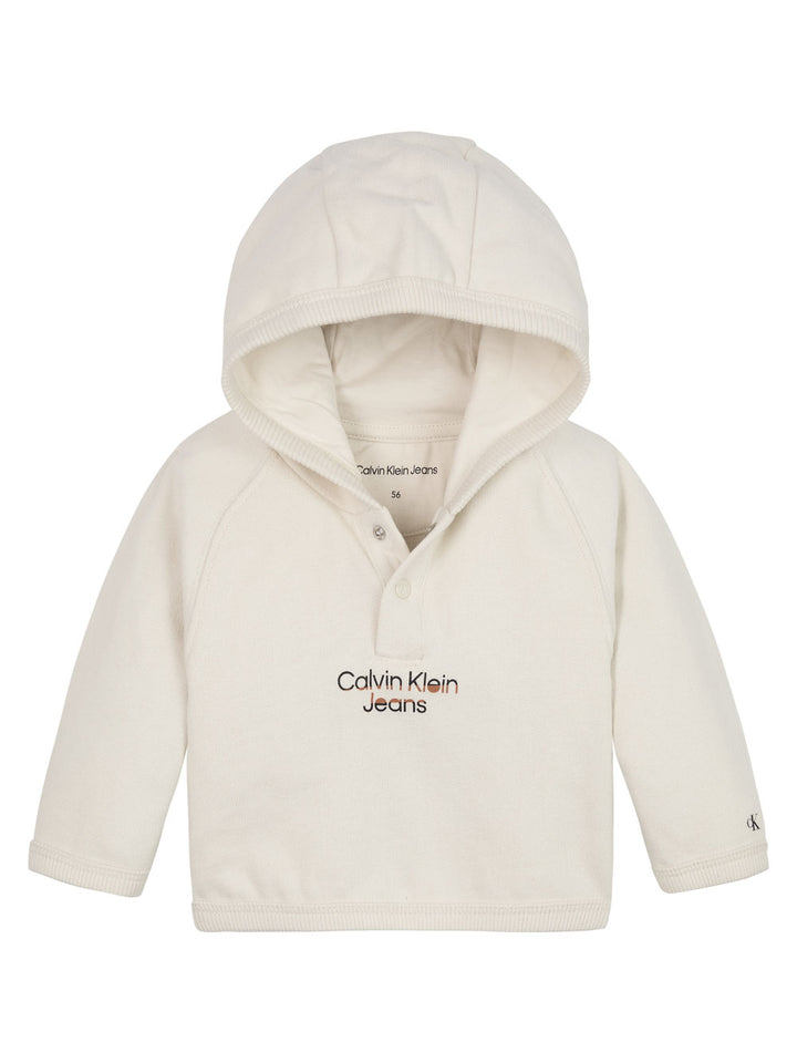 Felpa cappuccio neonato white