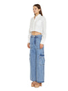 Glamorous camicia cropped donna bianca