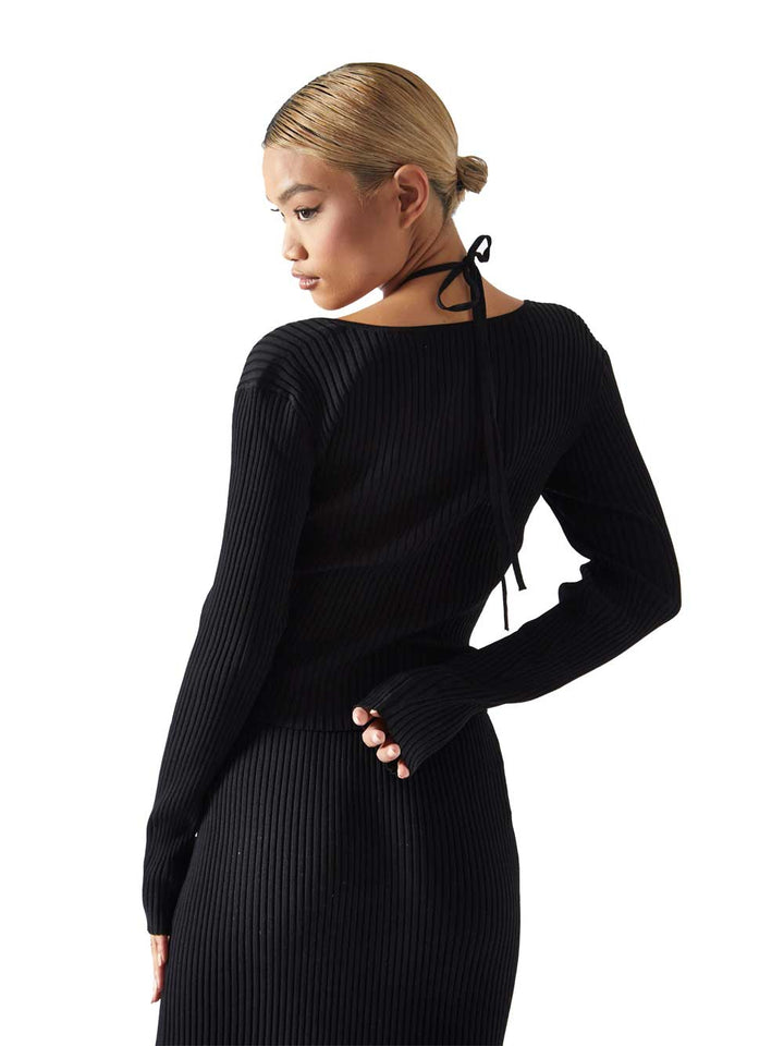 Glamorous maglia scollata da donna a costine