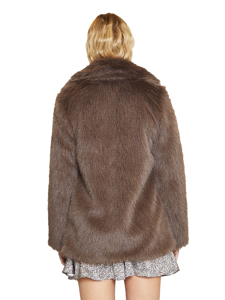 Glamorous cappotto pelliccia donna marrone