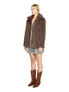 Glamorous cappotto pelliccia donna marrone