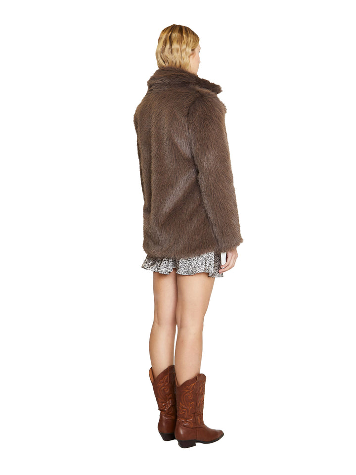 Glamorous cappotto pelliccia donna marrone
