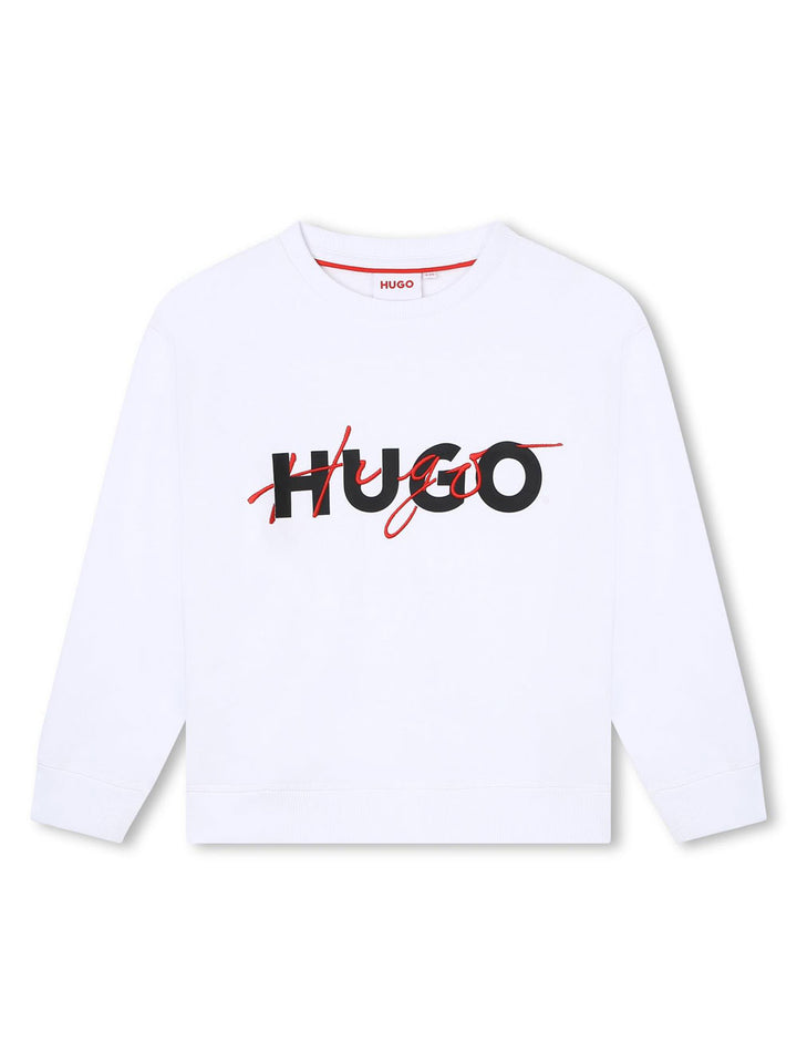 Hugo felpa bambino girocollo bianca