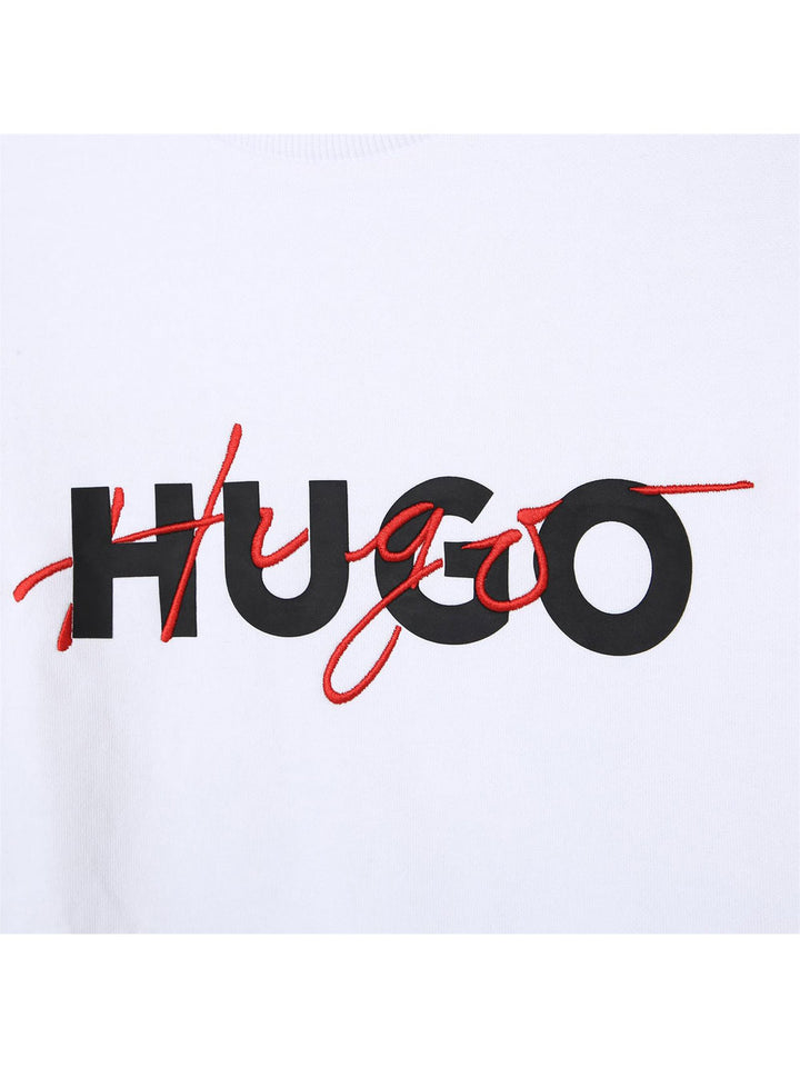Hugo felpa bambino girocollo bianca