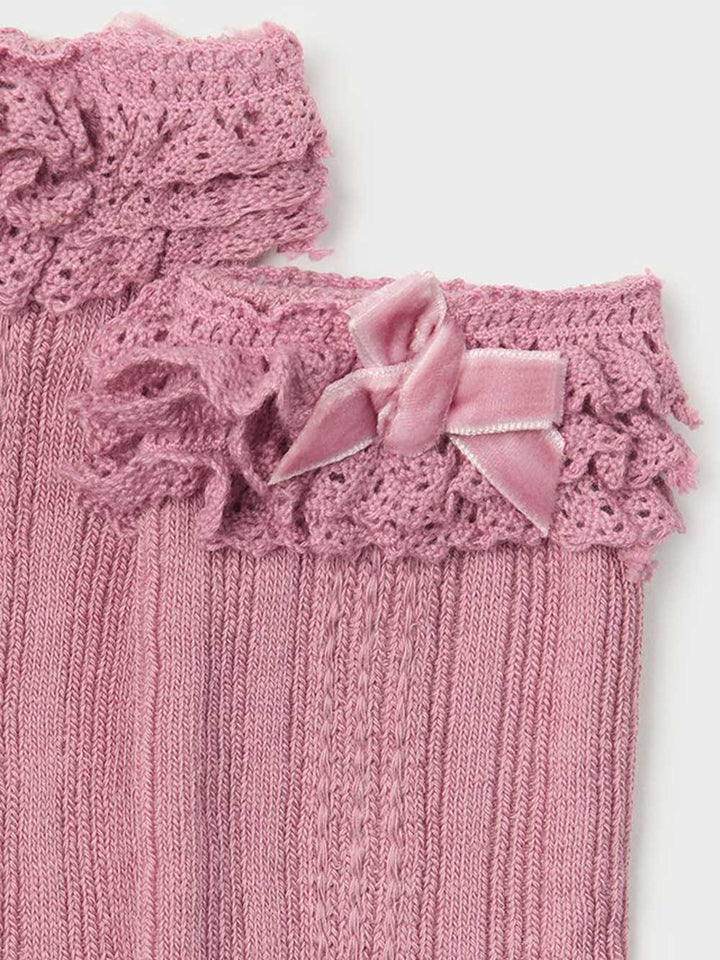 Mayoral calzino da bambina rosa fiocco