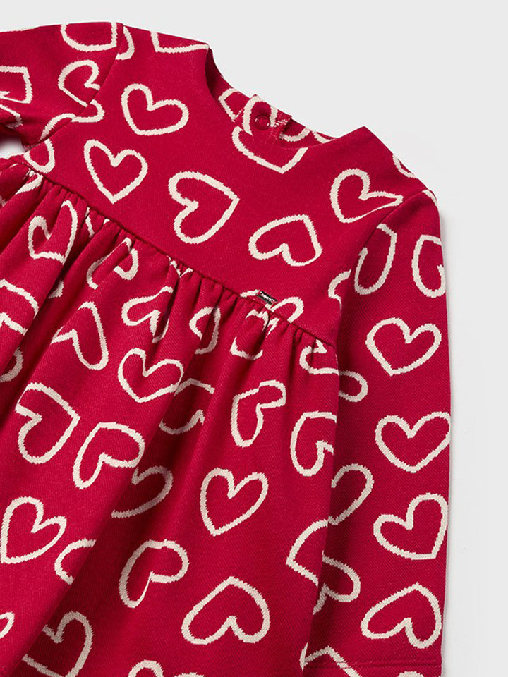Mayoral red printed dress for girls
