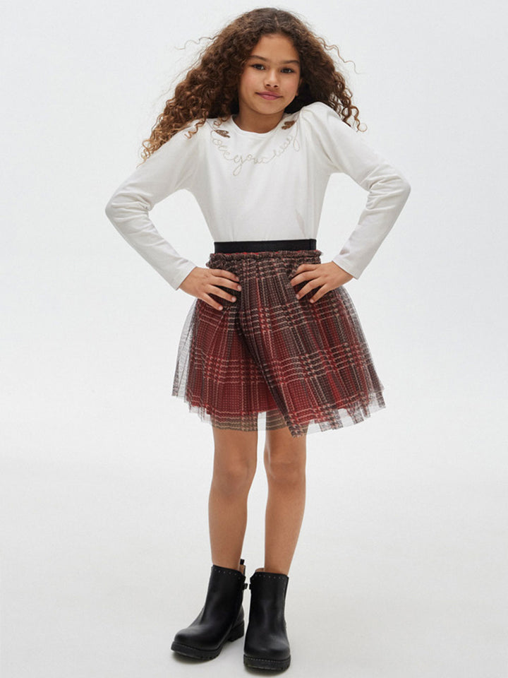 Mayoral gonna in tulle scozzese