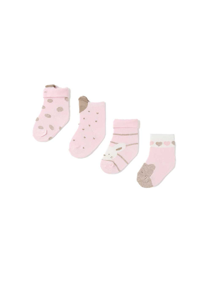 Mayoral newborn set 4 calzini nascita rosa