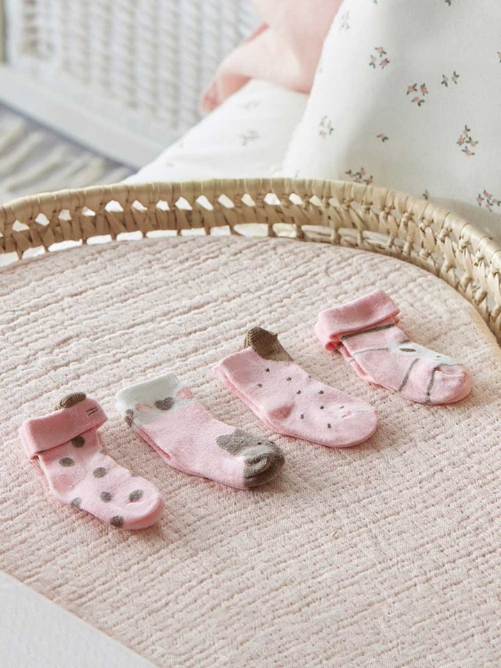 Mayoral newborn set 4 calzini nascita rosa
