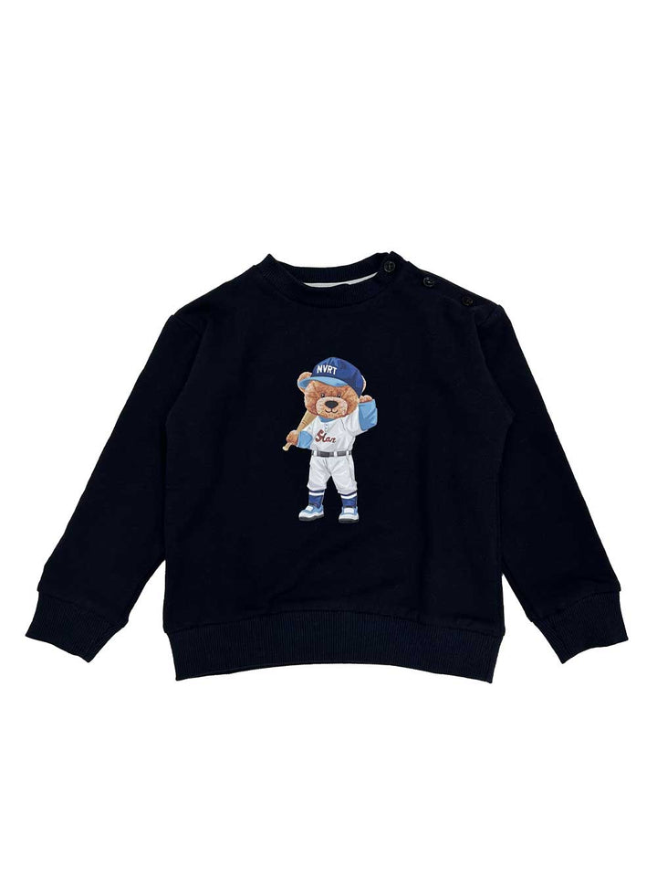 Never Too children's crewneck sweatshirt with teddy bear