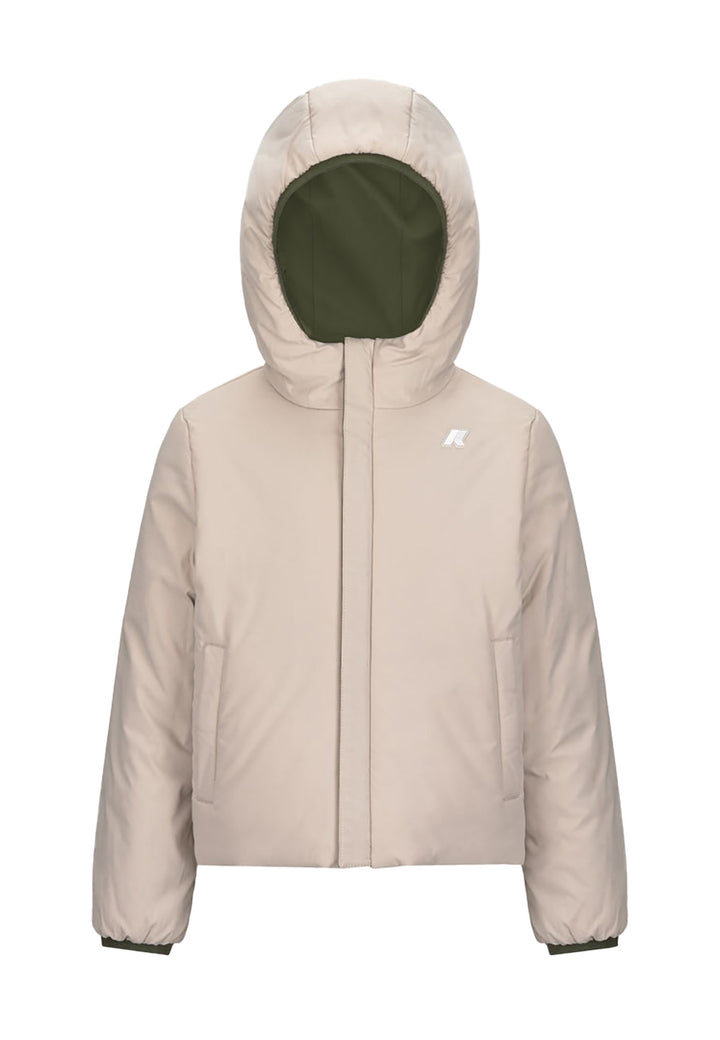 K-WAY Jacket for CHILDREN - Green Cypress - Beige