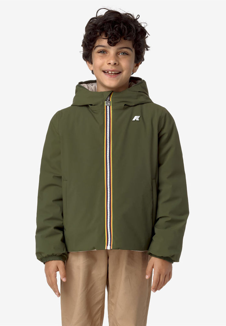 K-WAY Jacket for CHILDREN - Green Cypress - Beige