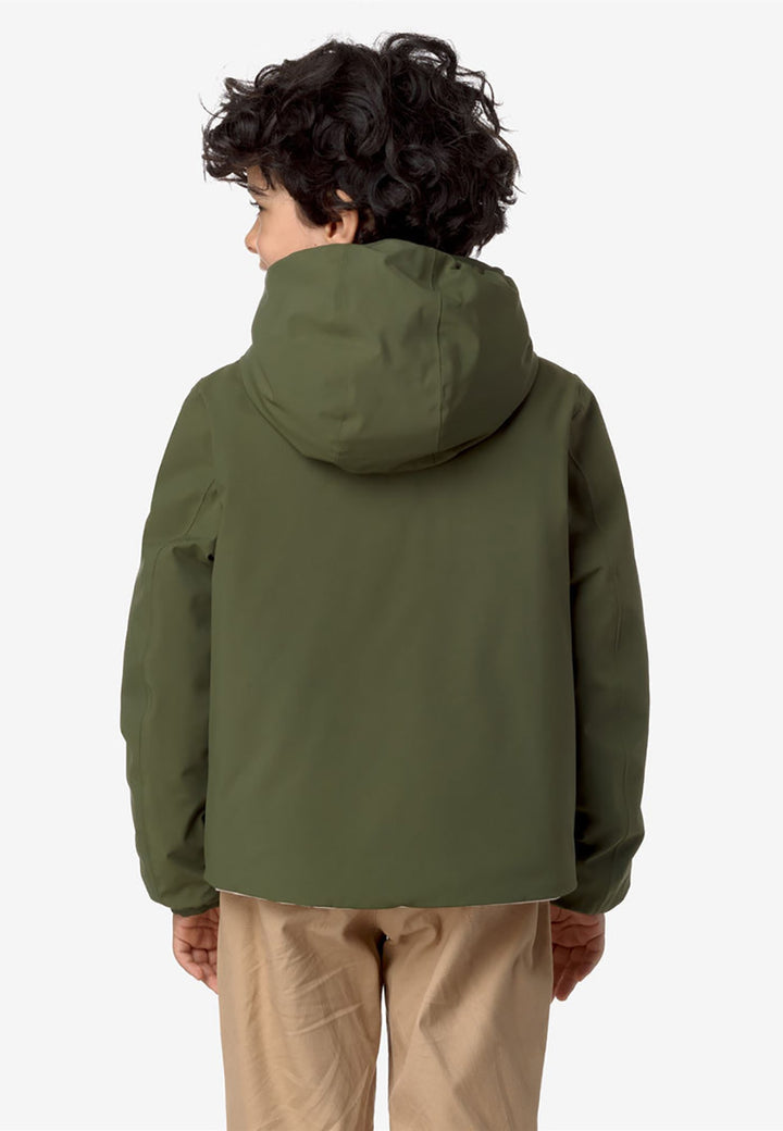 K-WAY Jacket for CHILDREN - Green Cypress - Beige