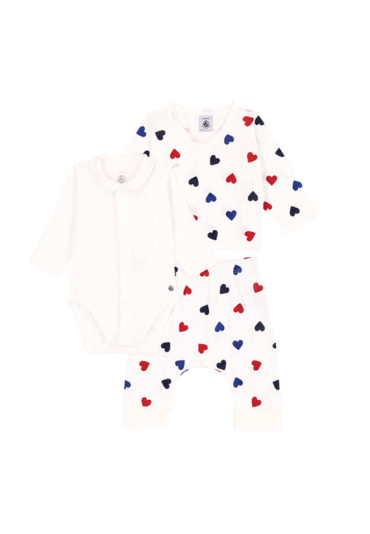 PETIT BATEAU Baby Set - MARSHMALLOW/MULTICO