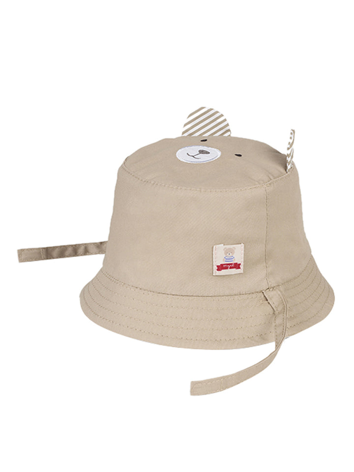 Beige reversible baby hat