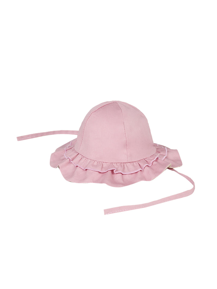 Reversible baby hat pink
