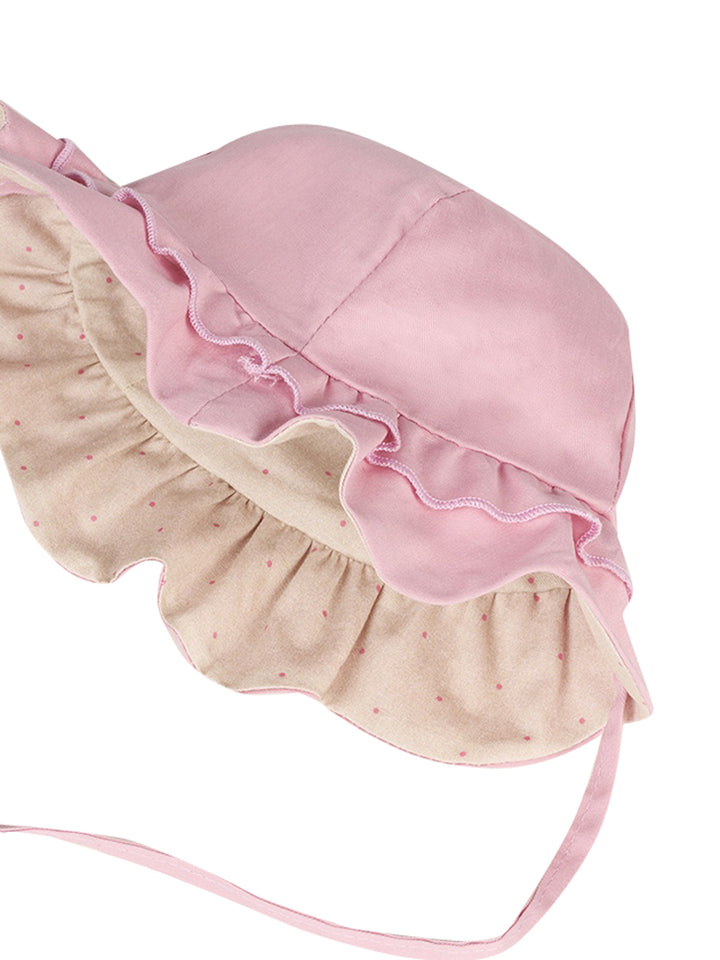 Reversible baby hat pink