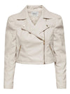 Giacca donna panna similpelle