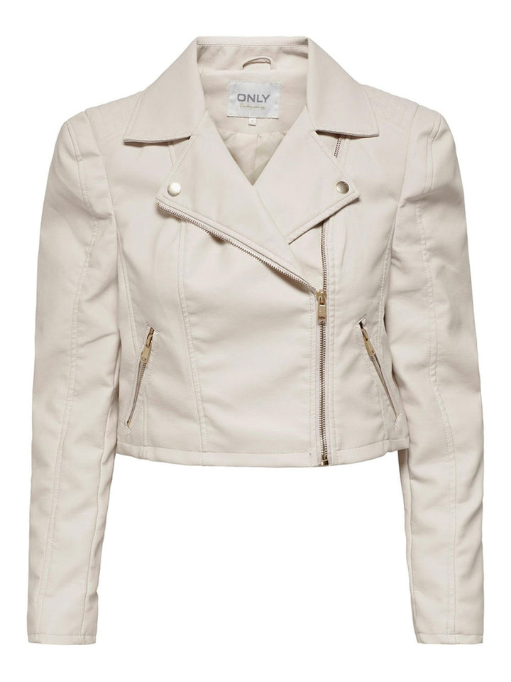 Giacca donna panna similpelle