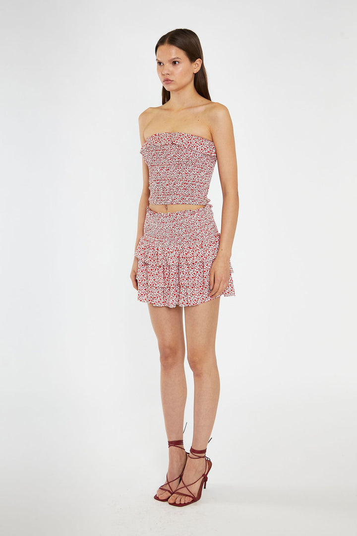 Gonna GLAMOROUS da DONNA - WHITE RED TULIP