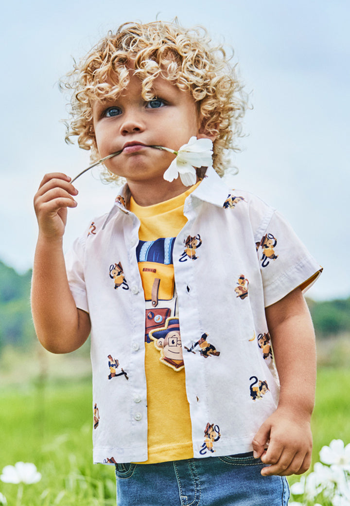 MAYORAL Shirt for CHILDREN - White/banana