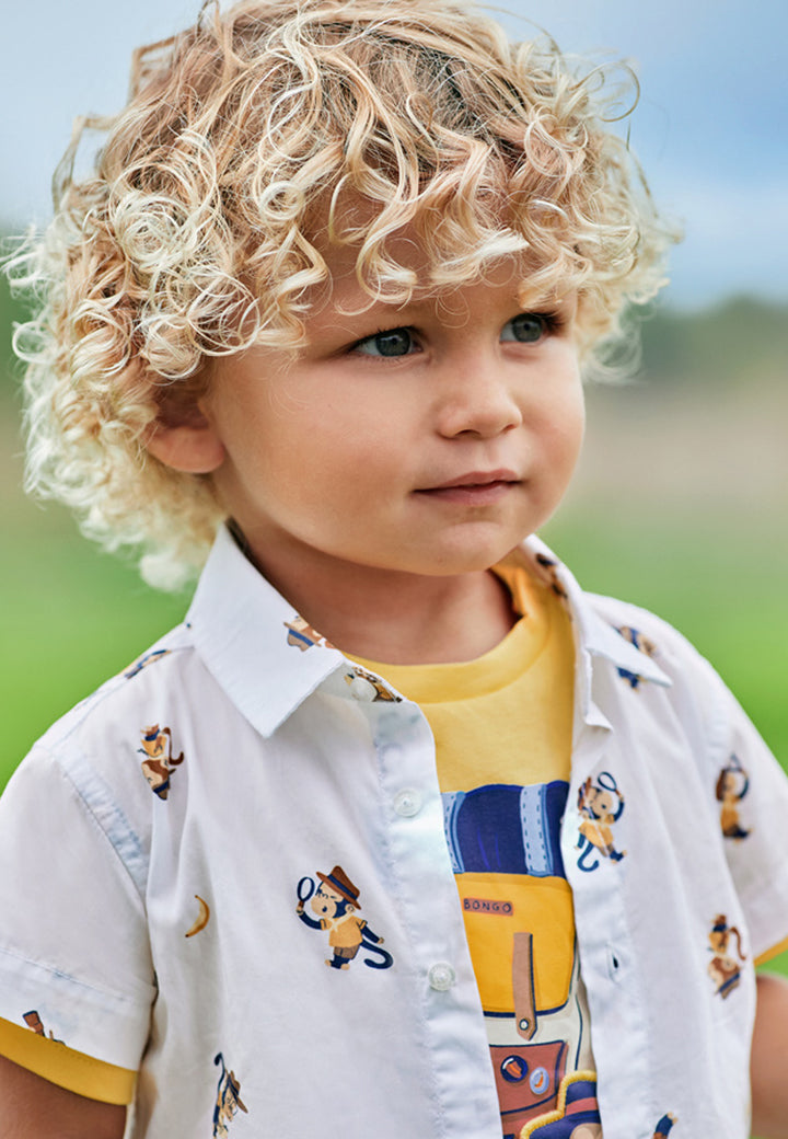MAYORAL Shirt for CHILDREN - White/banana