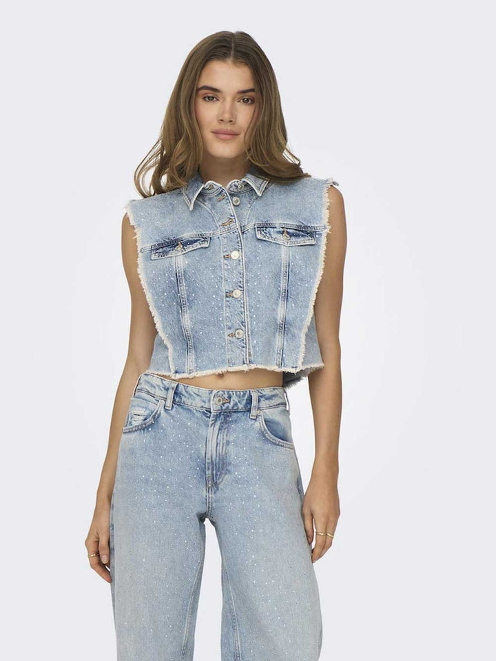 Gilet ONLY da DONNA - Light Blue Denim