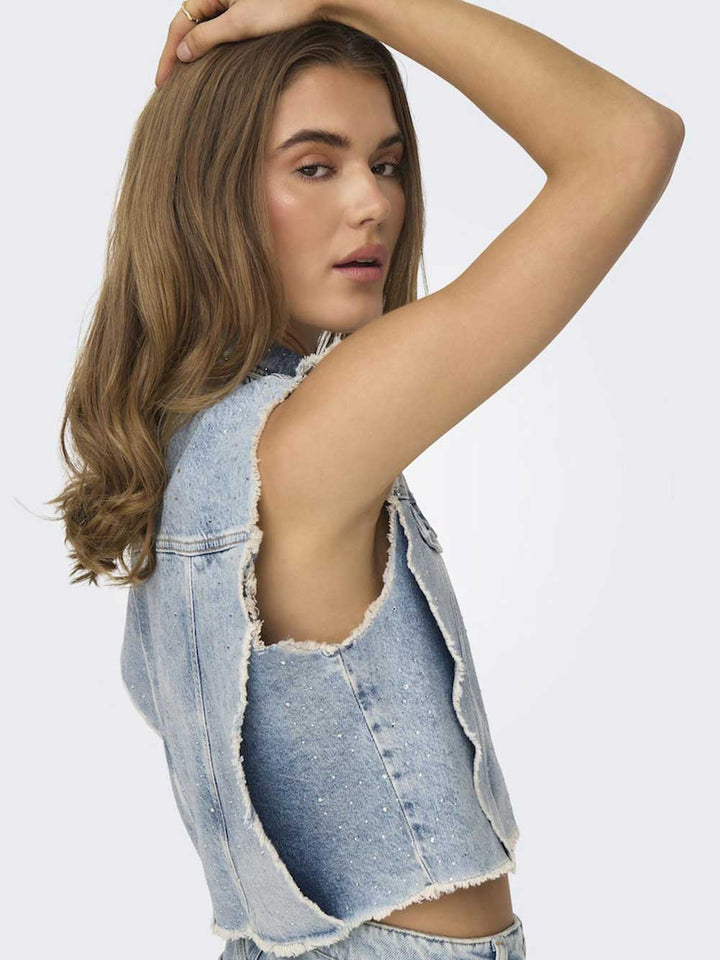 Gilet ONLY da DONNA - Light Blue Denim