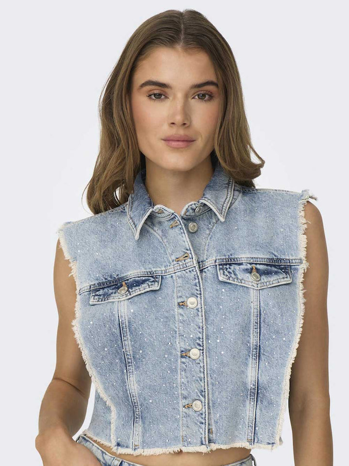 Gilet ONLY da DONNA - Light Blue Denim