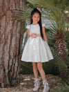 MIMILU Vestito mikado bianco bambina mod. 628