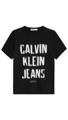 CALVIN KLEIN JEANS T-shirt bambino nera pixel logo
