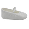 Baby girl baptismal cradle shoe cream