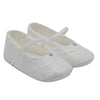 Baby girl baptismal cradle shoe cream