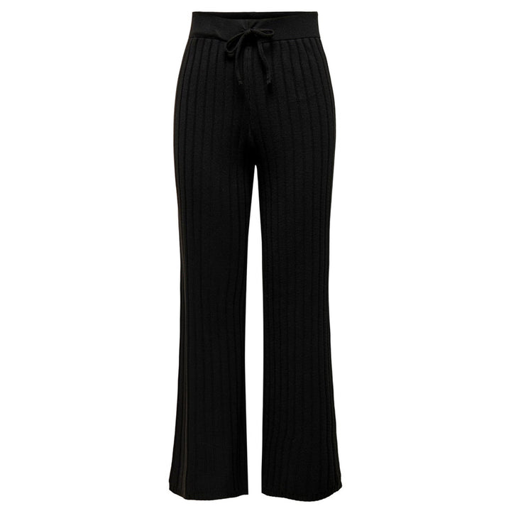 Pantalone donna nero gamba larga
