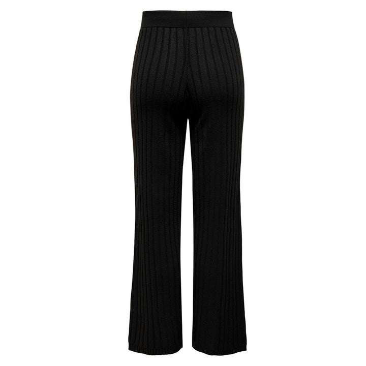 Pantalone donna nero gamba larga