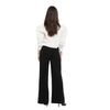 Pantalone donna nero gamba larga
