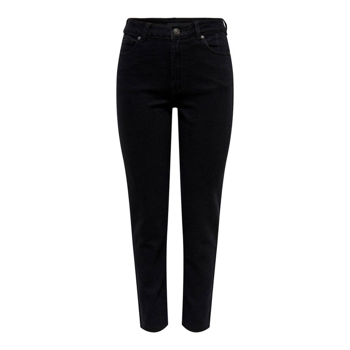 Jeans donna nero taglio dritto
