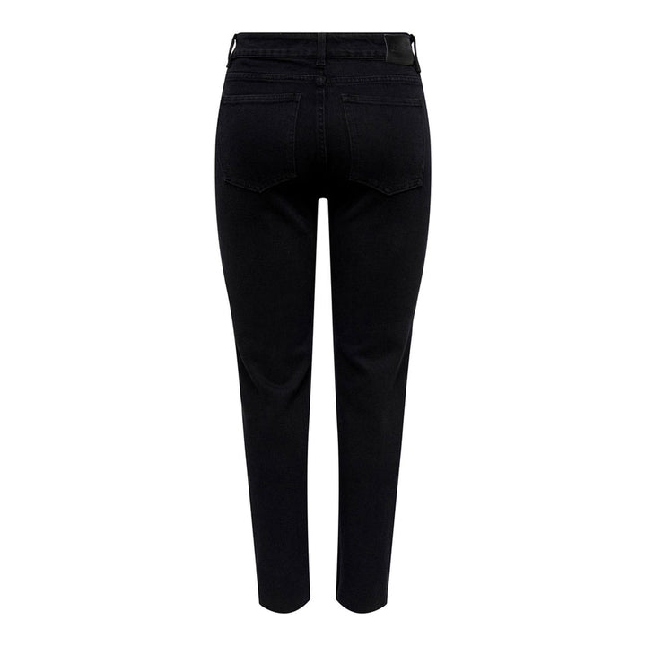 Jeans donna nero taglio dritto