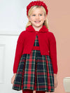 Abel & Lula cardigan bambina rosso pelliccia