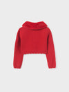 Abel & Lula cardigan bambina rosso pelliccia
