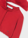Abel & Lula cardigan bambina rosso pelliccia