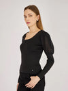 Artigli pullover da donna spalla a palloncino