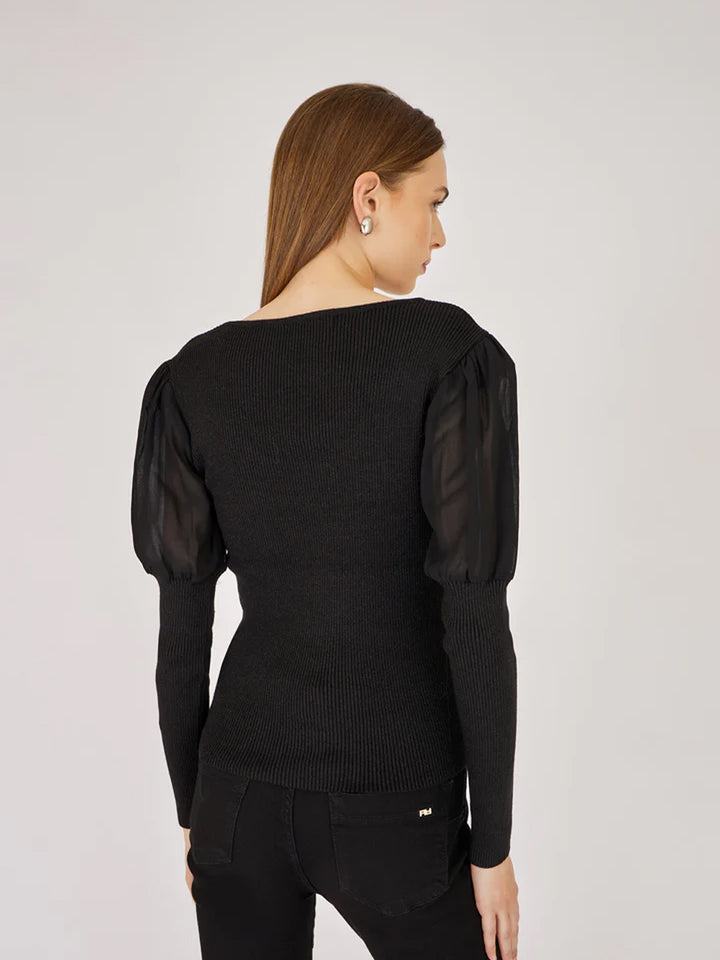 Artigli pullover da donna spalla a palloncino