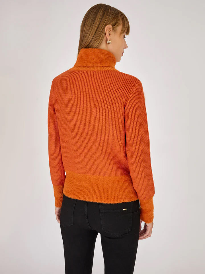 Artigli pullover donna collo alto arancio
