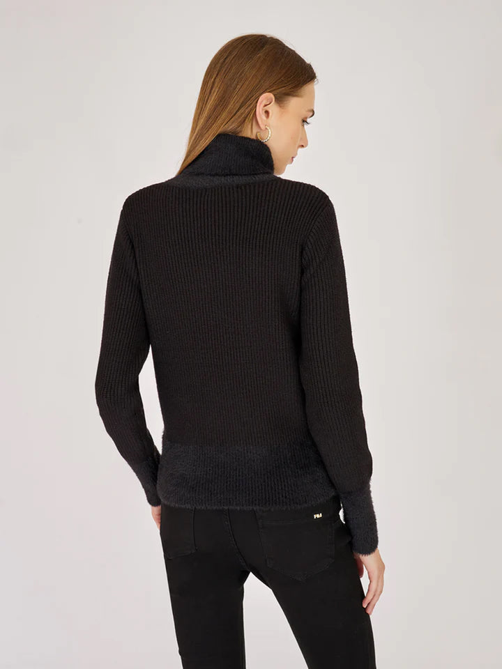 Artigli pullover da donna nero costine