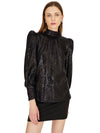 Women's Black Sequin Blouse Claws