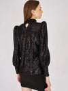 Women's Black Sequin Blouse Claws