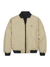 Black beige reversible bomber jacket for kids