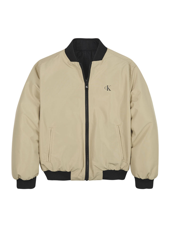 Black beige reversible bomber jacket for kids