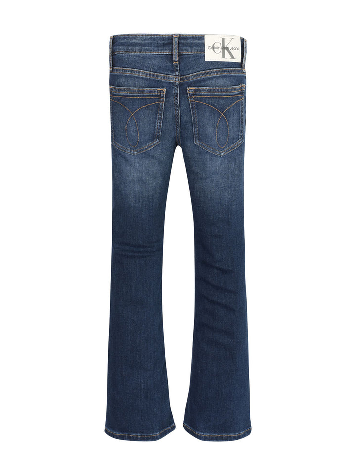 Dark blue stretch girls jeans